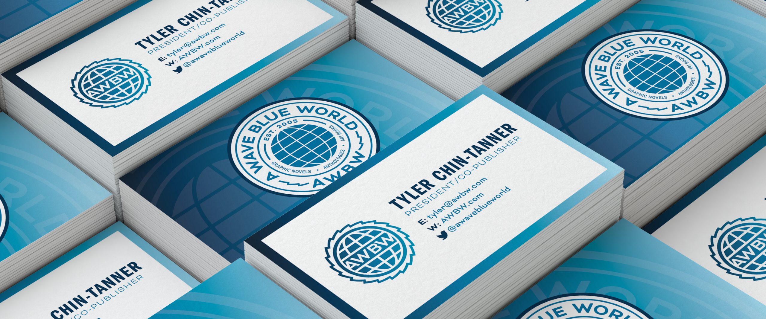 A Wave Blue World Business Card Design