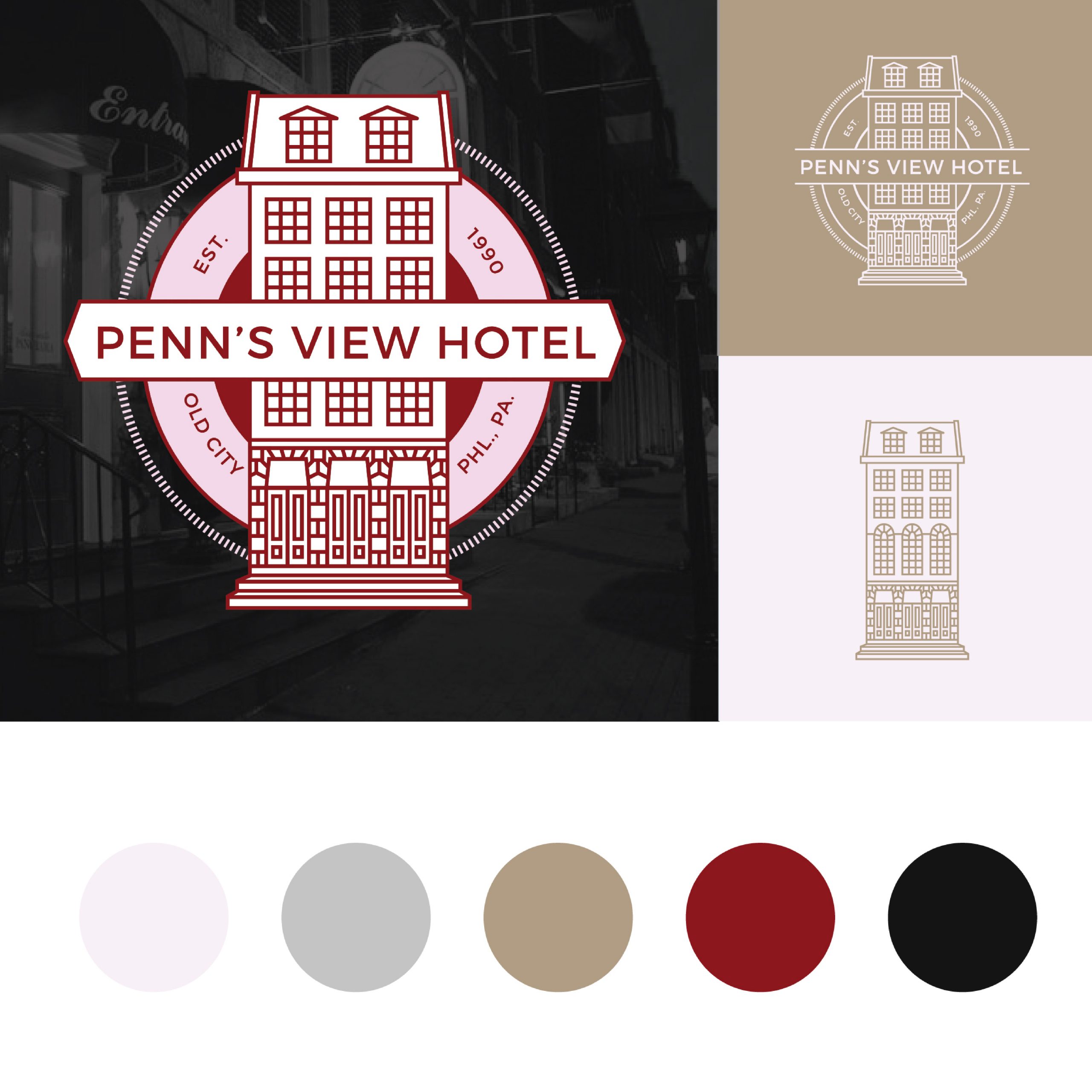 Penns View Hotel Logo Brand Identity
